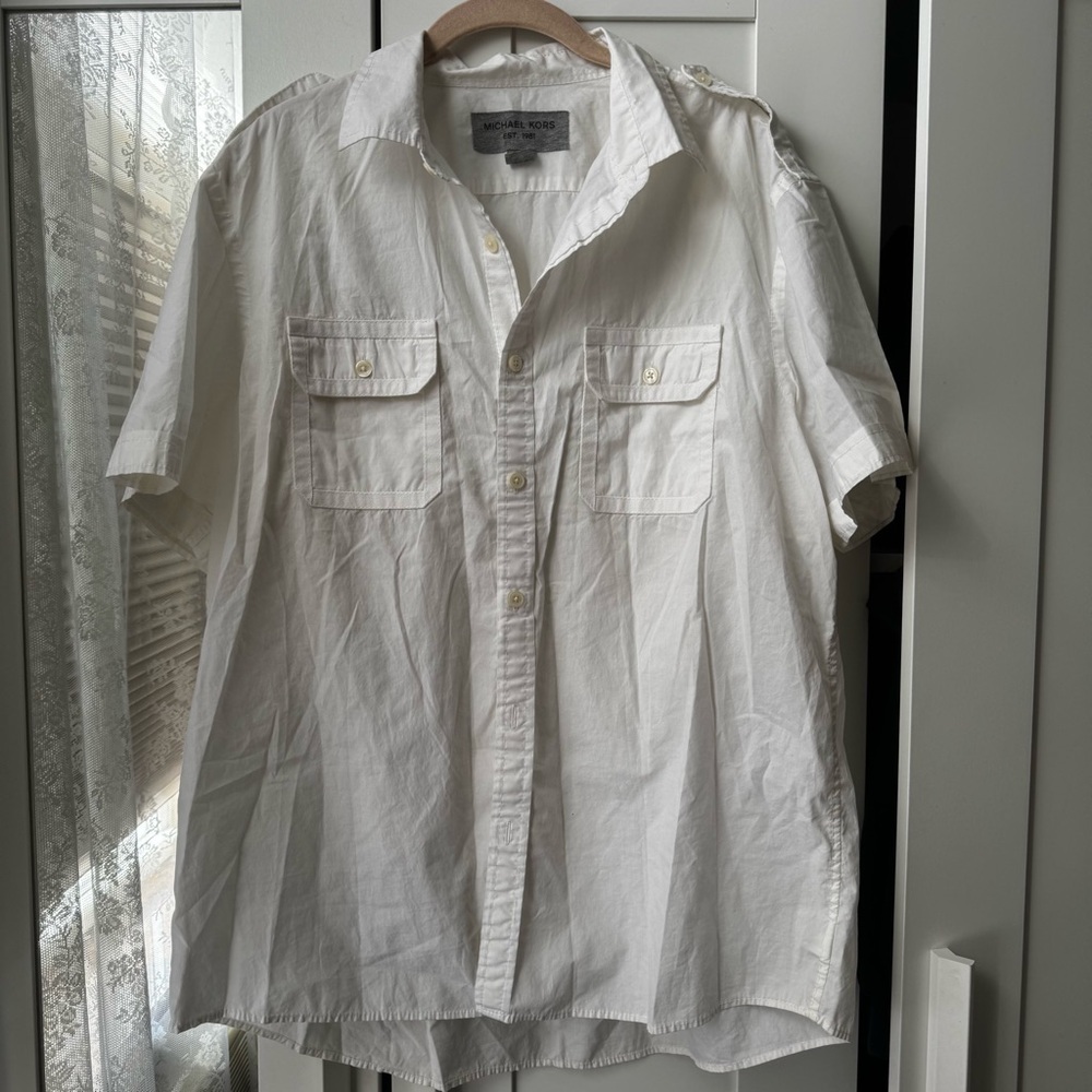 Michael Kors White Casual Button Down Shirt